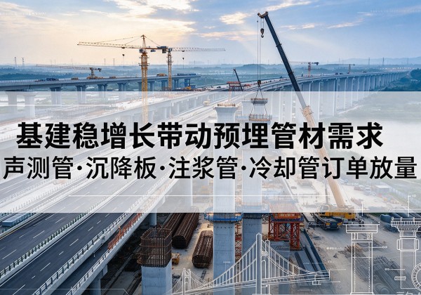 萨迦基建稳增长带动预埋监测管材需求，声测管、沉降板、注浆管订单持续放量